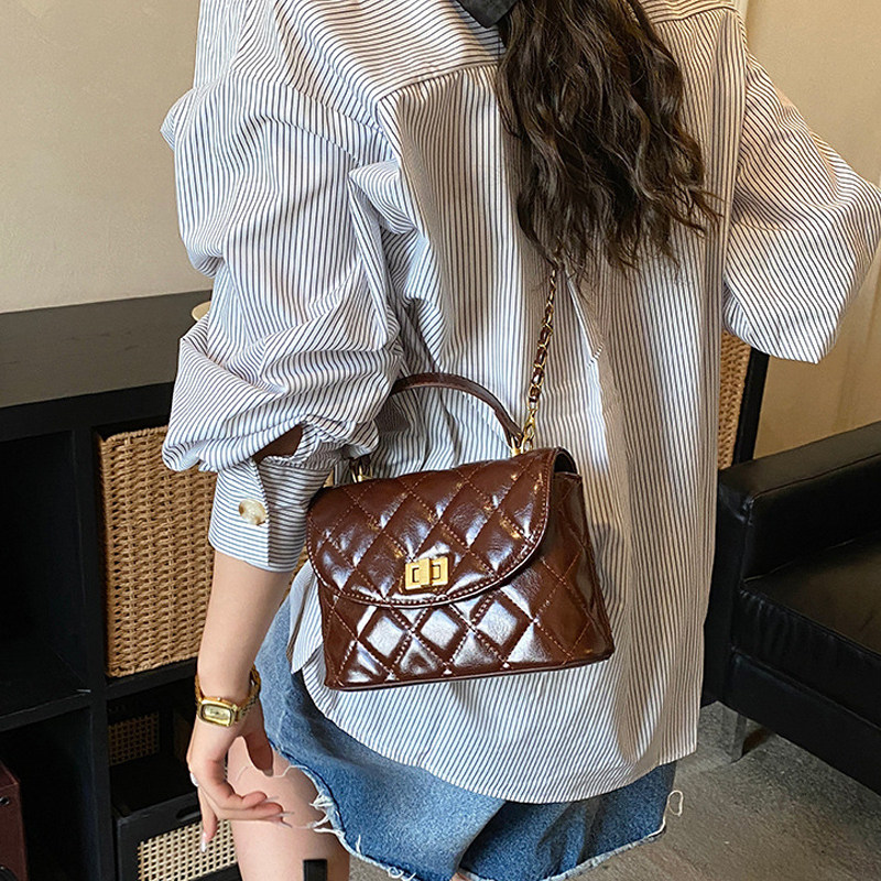 菱格链条包包女2025新款小香风时尚单肩包高级感斜挎包手拎小方包,淘宝优惠券,粉丝福利购,淘宝优惠卷