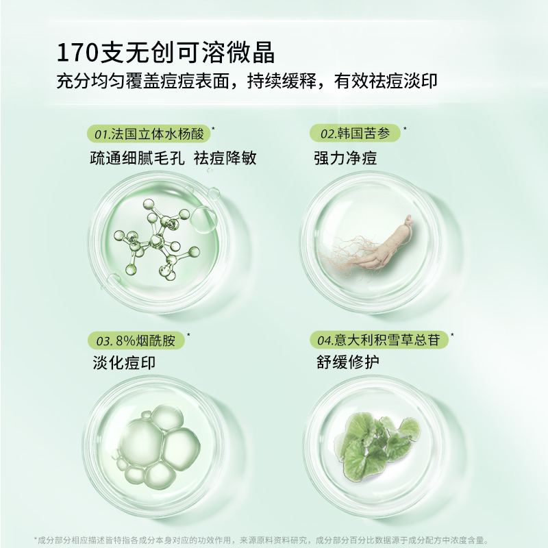 悦肤达小豆丁微针祛痘贴痘印水杨酸精华液瓦解痘印强力净痘套装_美容护肤_美体_精油