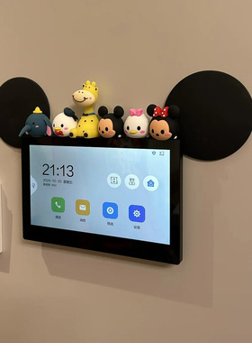 卡通可视门铃装饰摆件入户玄关遮