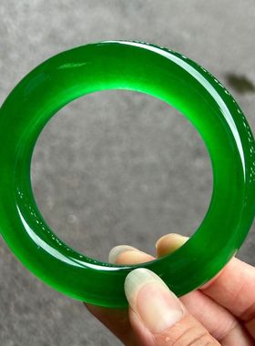 高档玉翡翠色手镯真品送
