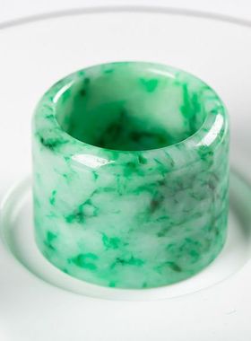 特价缅甸翡翠色玉戒指板