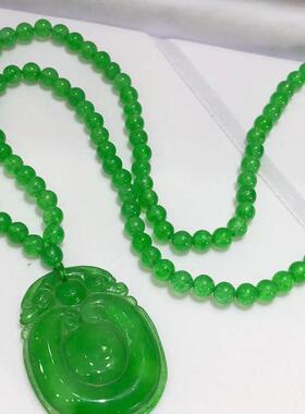 冰种帝王绿祖母如意吊坠