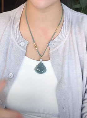 高档手工编织项链绳玉吊坠