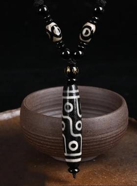 九眼天珠然西藏真品吊坠男