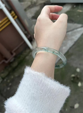 翡翠平替独龙玉冰种飘花圆