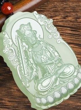 和田玉生肖兔文殊菩萨本