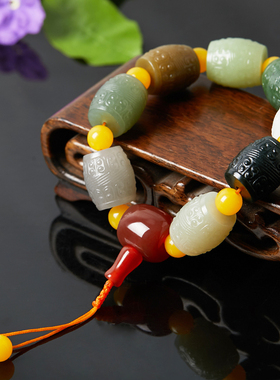 天然和田玉多宝手链男女款