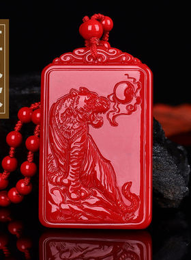 属虎2025蛇年招财吉祥物和田色生肖老虎上山虎玉佩霸气项链牌子