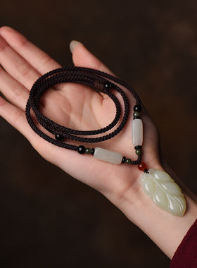 天然白色金枝玉叶吊坠毛