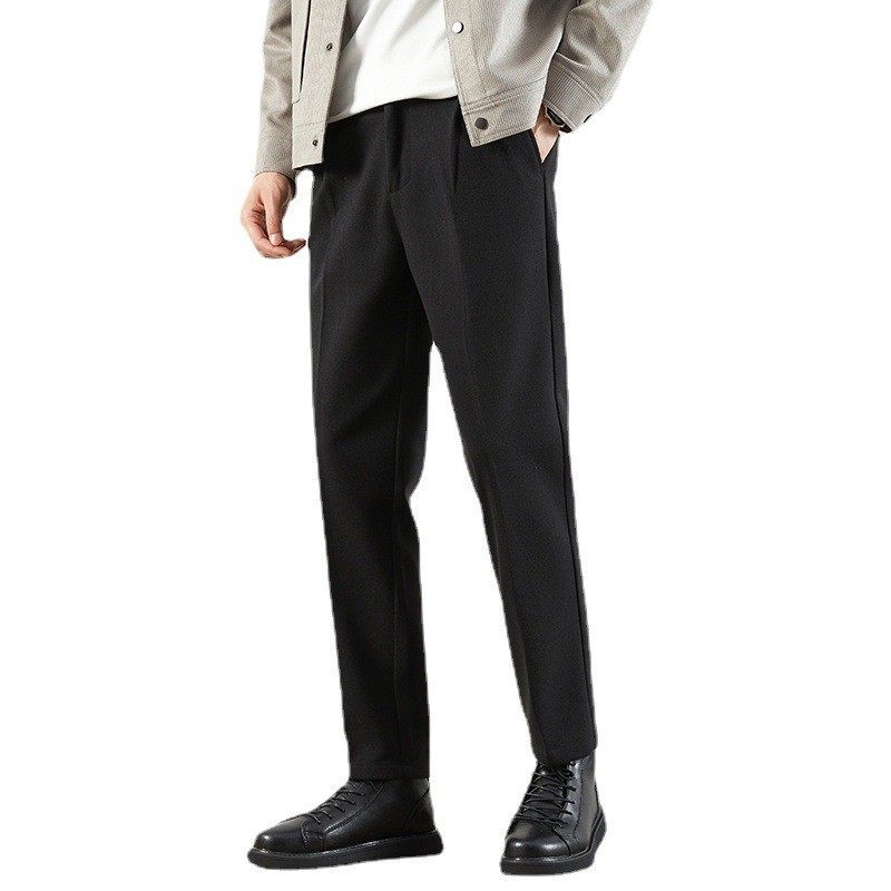 秋冬款通勤风毛呢小西裤男修身直筒商务休闲裤垂坠感长裤加厚大码,淘宝优惠券,粉丝福利购,淘宝优惠卷