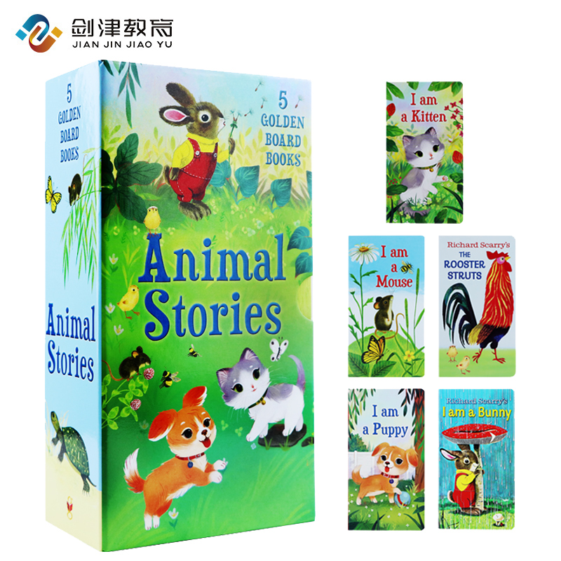 我是一只兔子I am a bunny英文原版绘本 Animal Stories5册儿童纸板书 0-3岁幼儿启蒙动物认知常青藤爸爸书单 iamabunny图画书-图1