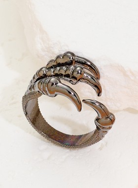 个性龙爪复古时尚戒指男女通用潮流霸气指可调节小指尾戒暗黑指环