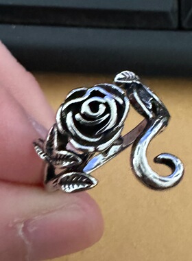 钩针带线神器创意复古开口戒指卡通动物做旧设计感钩毛线戒指环