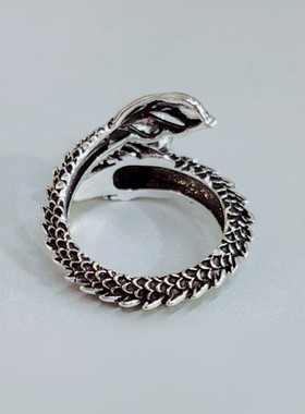 新款时尚龙形戒指指环男潮炫酷霸气开口小众单身戒个性冷淡风配饰