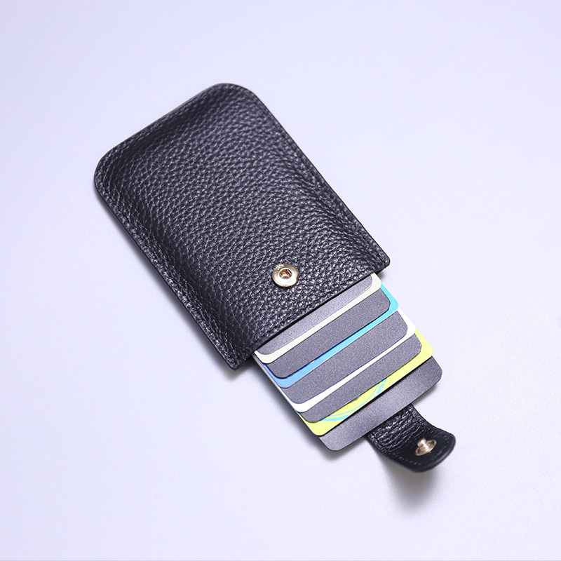 防盗刷卡包女小巧超薄迷你新款轻薄设计真皮卡套卡片套卡夹 - 图1