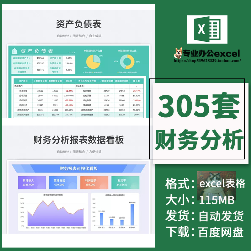 财务分析e表xcel表格公司收入利润会计数据统计分析报表可视化看-图2