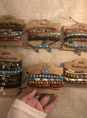 复古串珠手链叠戴巨好看的手链