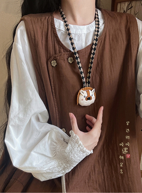 小熊毛绒玩偶项链可爱设计感配饰