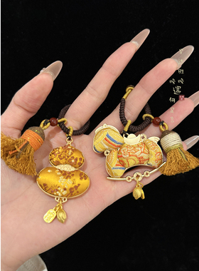 红色宋锦小马挂件国风手机链