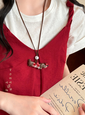 腊肠狗吊坠项链可爱日常百搭