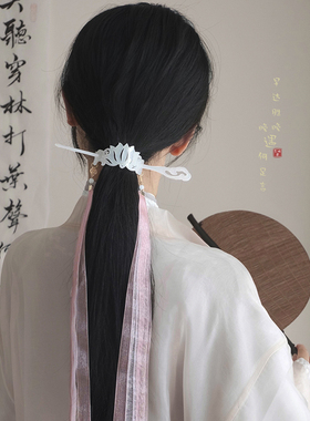 古风束发飘带发冠新中式古装发饰