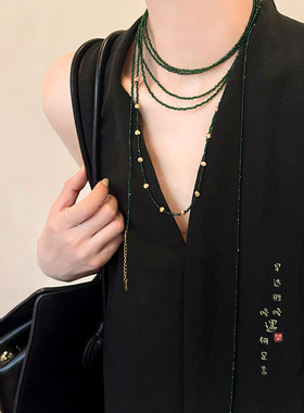 浮绿长款项链小众设计