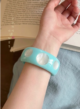中古vintage叠戴宽版手镯女y2k复古古着夸张手环个性高级感手饰品