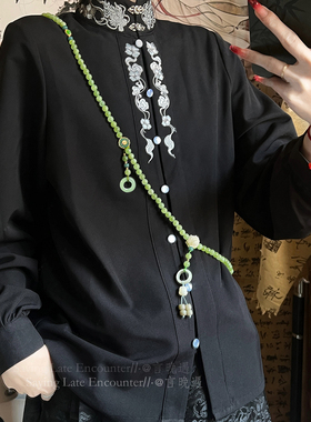 莲花天然石串珠项链新中式国风