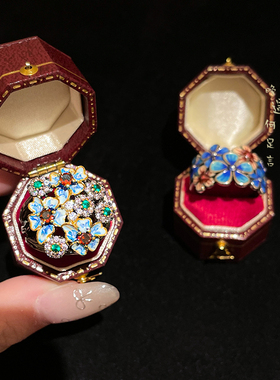 森系花朵戒指小众设计感