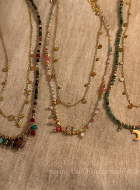 双层叠戴钛钢项链复古小众配饰