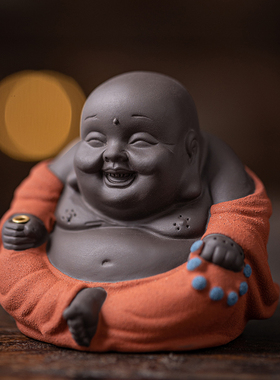 欢喜可爱弥勒笑佛香插摆件