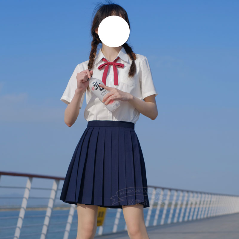 姬物语jk百褶裙高腰黑色a字半身裙灰色女学院制服套装大码百折裙