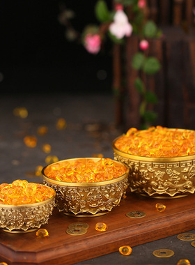 黄铜聚宝盆古典中式纯黄铜百福缸铜工艺品几何黄铜米缸缸