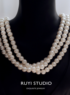 欧式复古新款多层手工串珠项链旗袍婚纱晚宴配饰写真日常简约颈链