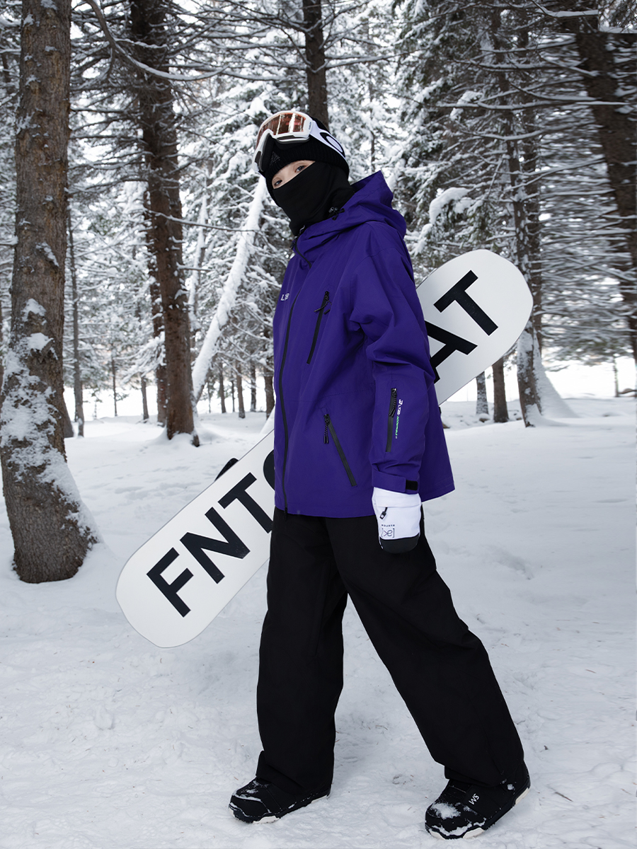 2023年新款紫色滑雪服专业单双板防风防水滑雪服女小个子滑雪外套