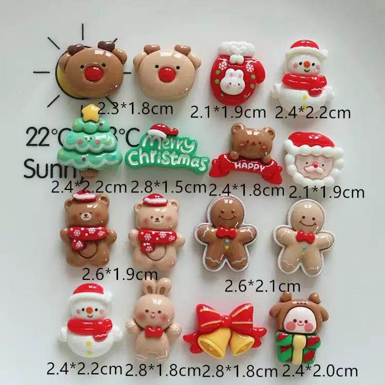 亮面圣诞套装卡通树脂饰品配件diy手机壳奶油胶手工发夹DIY贴片,淘宝优惠券,粉丝福利购,淘宝优惠卷