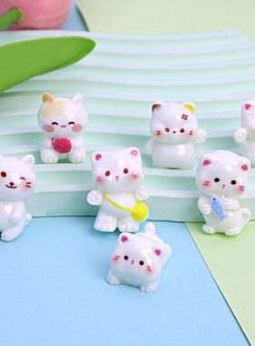 新款可爱立体小猫咪diy树脂小摆件车载装饰品桌面钥匙扣挂件配件