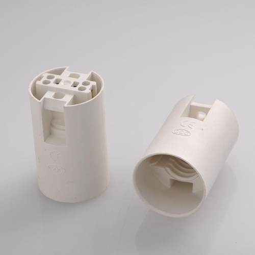 现货E14塑料卡式光身灯头灯座欧规螺口CE认证台灯配件灯头 - 图0