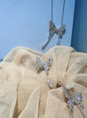 原厂925纯银何方蝴蝶花花长项链