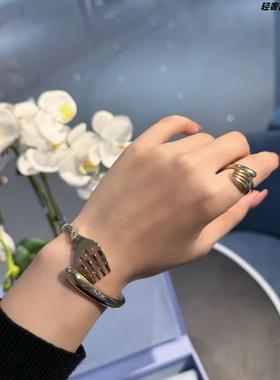 餐具意面手镯925银生日礼物