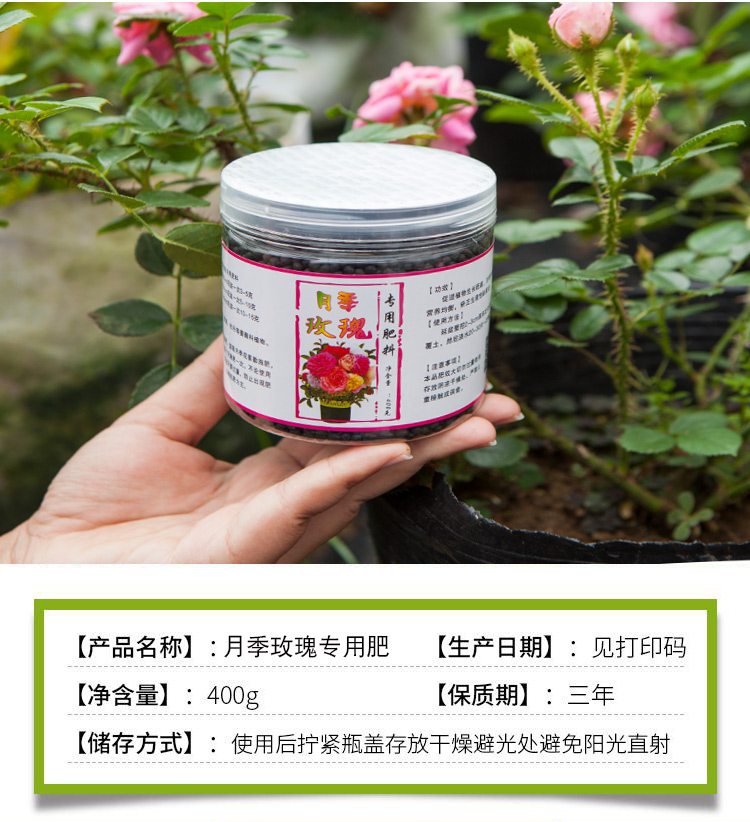 月季玫瑰花肥专用型肥料蔷薇家用盆栽通用缓释肥有机肥颗粒复合肥 - 图1