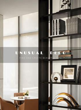 UNUSUAL 极简现代样板间书房电视柜玄关架首饰盒牛角果盘几何摆件