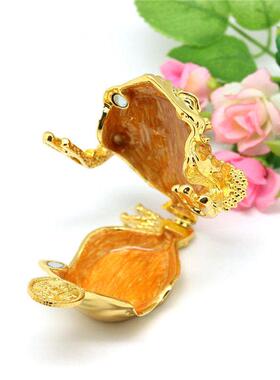 金属创意家居桌面招财风水小摆件合金含币三脚金蟾现代装饰品包邮