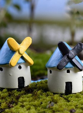 白色风车城堡屋顶地中海小摆件