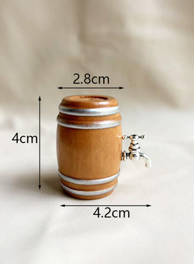 微缩食玩娃娃屋酒吧配件道具迷你老式圆木桶啤酒桶 1:12袖珍模型