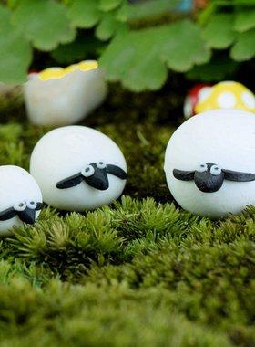 苔藓微景观迷你绵羊摆件小羊