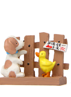 栅栏小狗微景观园艺造景小摆件