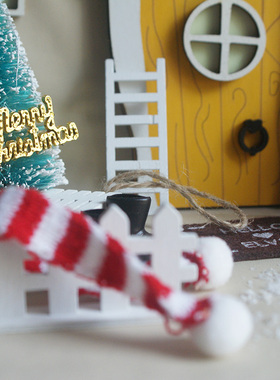 微缩圣诞节装饰装餐圣诞树花环精灵门窗橱窗装饰用品娃娃屋小摆件
