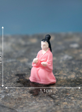 微景观仿真古装人物漂浮情侣人偶小船木筏木船造景迷你树脂小摆件