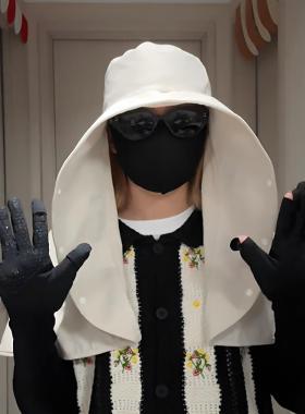 户外出游超大披肩遮阳帽女成人全